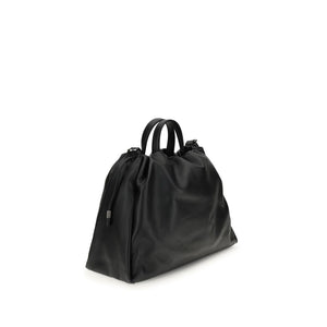 Brunello Cucinelli Black Calf Leather Bos Taurus Shoulder Bag