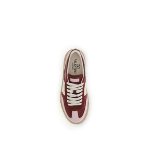 Valentino Garavani Red Calf Leather Bos Taurus Low Top Sneakers