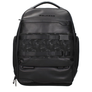 Piquadro Black Leather Backpack