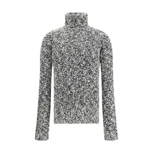 Dolce & Gabbana White Fleece Wool Turtleneck