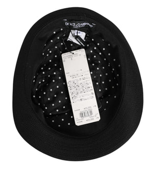 Dolce & Gabbana Black Cotton Polka Dot Lining Fedora Men Hat