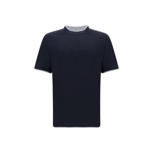 Brunello Cucinelli Blue Cotton T-Shirt