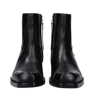 Versace Black Leather Ankle Boots