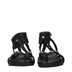 Isabel Marant Black Leather Flat Sandals