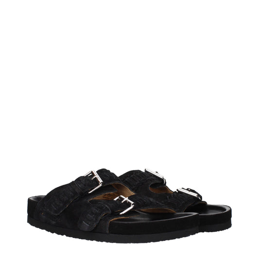 Isabel Marant Black Leather Slippers
