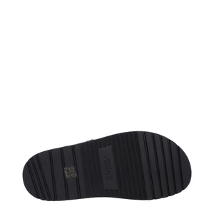 Versace Black Leather Flat Sandals