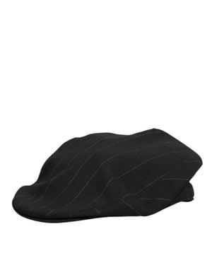 Dolce & Gabbana Black Polyester Newsboy Men Cloth Capello Hat