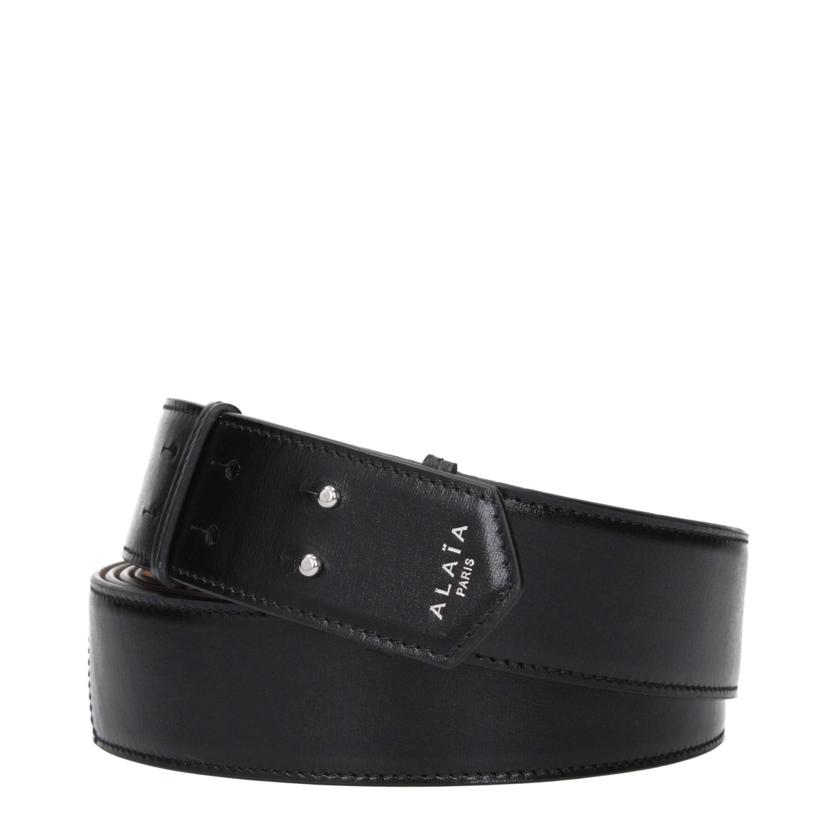 Alaïa Black Leather Regular Belt