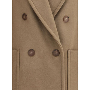 Max Mara Beige Fleece Wool Coat