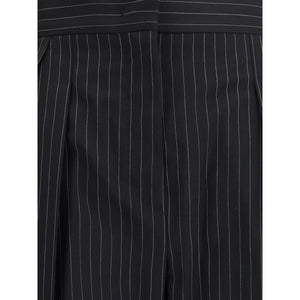 Max Mara Black Fleece Wool Dress Pants