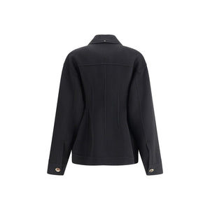 Max Mara Black Fleece Wool Coat