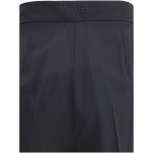 Max Mara Black Fleece Wool Casual Pants