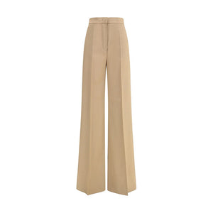 Max Mara Beige Fleece Wool Casual Pants