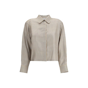 Max Mara Beige Silk Pattern Shirt