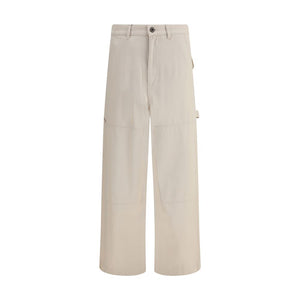 Max Mara Cream Cotton Cargo Pants