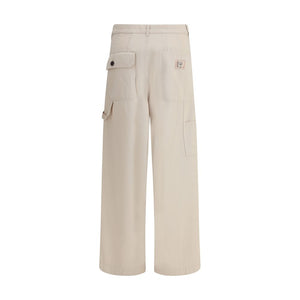 Max Mara Cream Cotton Cargo Pants