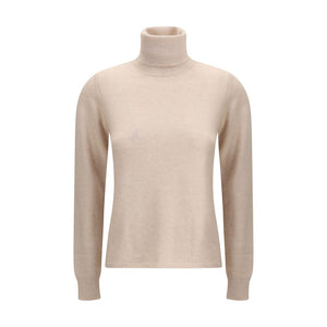 Max Mara Beige Wool Turtleneck