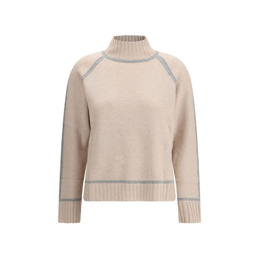 Max Mara Beige Wool Turtleneck