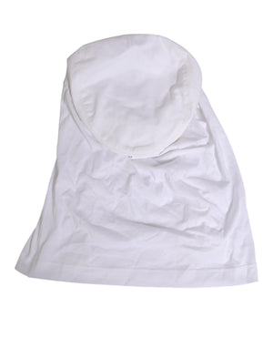 Dolce & Gabbana White Cotton DG Logo Plaque Baseball Balaclava Hat