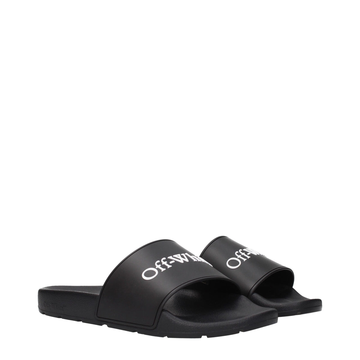 Off-White Black Cotton Slippers