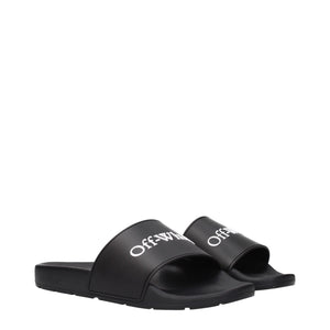 Off-White Black Cotton Slippers