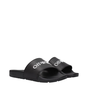Off-White Black Cotton Slippers
