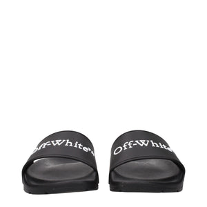 Off-White Black Cotton Slippers
