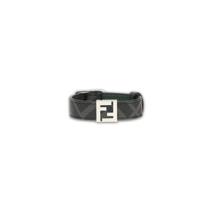 Fendi Black Calf Leather Bos Taurus Bracelet