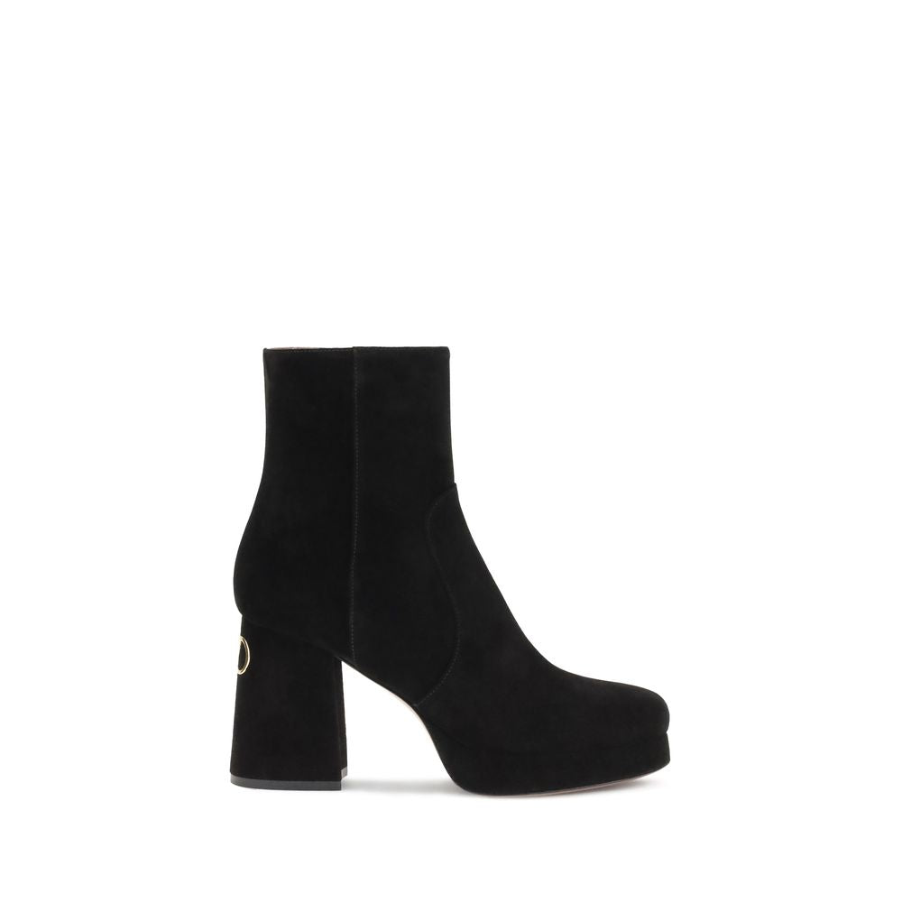 Valentino Garavani Black Calf Leather Bos Taurus Ankle Boots