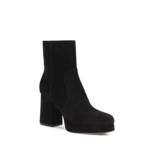 Valentino Garavani Black Calf Leather Bos Taurus Ankle Boots
