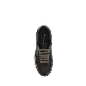 Dolce & Gabbana Brown Calf Leather Bos Taurus Low Top Sneakers