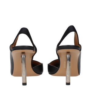 Off-White Black Leather High Heel Pumps