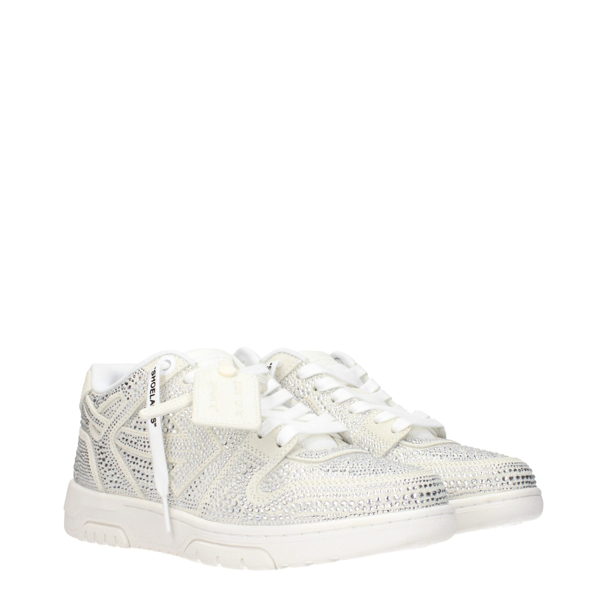 Off-White Beige Leather Low Top Sneakers