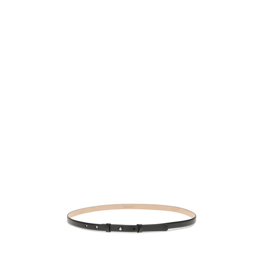 SA SU PHI Black Leather Thin Belt