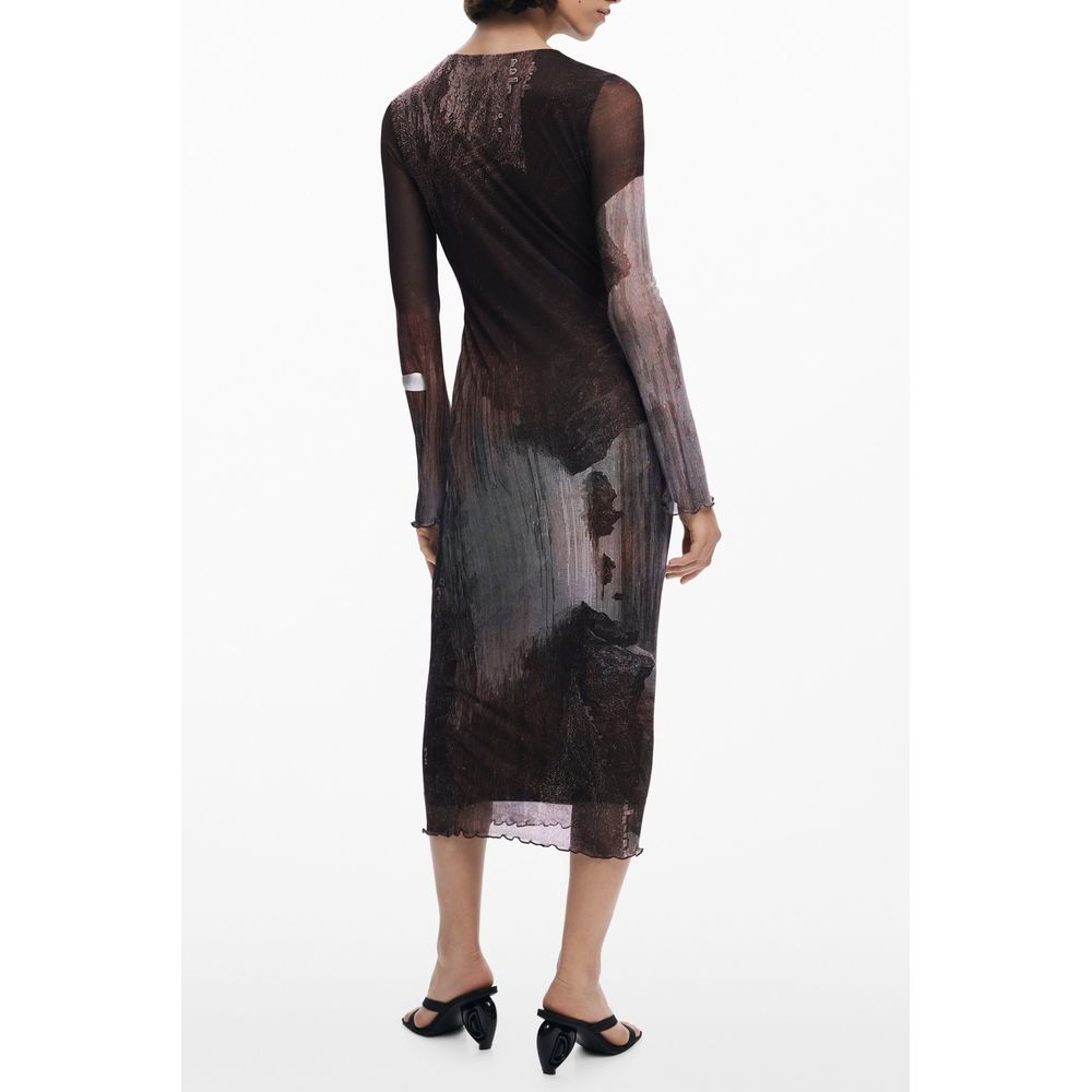 Desigual Brown Polyester Women Dress