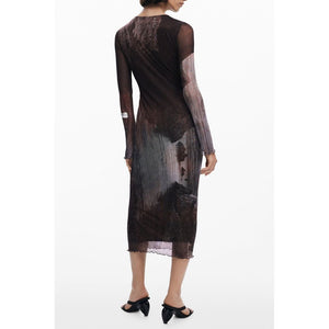 Desigual Brown Polyester Women Dress