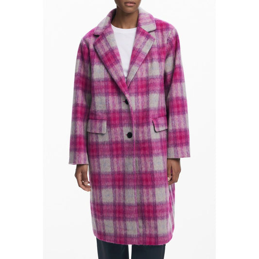 Desigual Pink Wool Women Coat