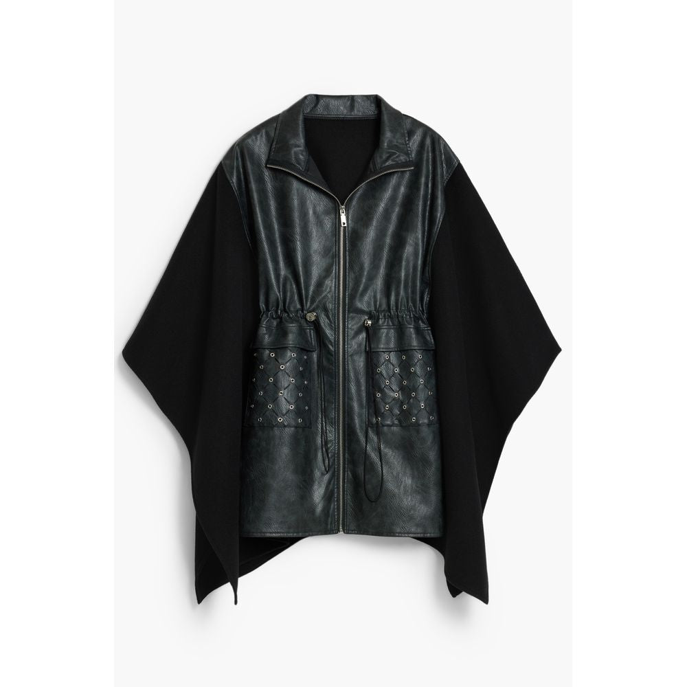 Desigual Black Polyester Women Poncho