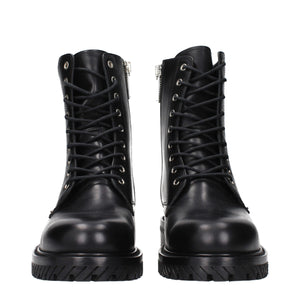 Off-White Black Leather Ankle Boots