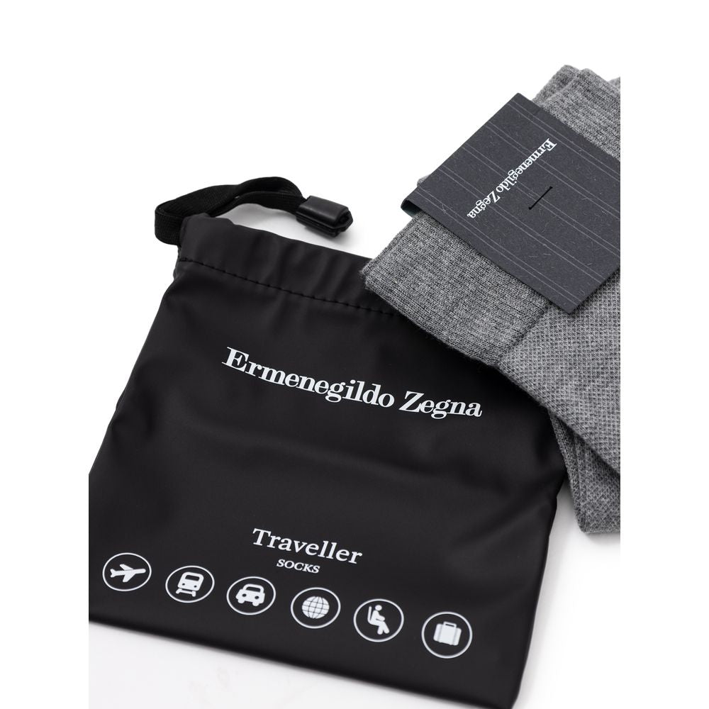 ZEGNA Gray Cotton Socks