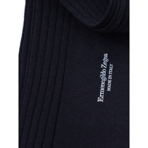 ZEGNA Navy Blue Wool Socks