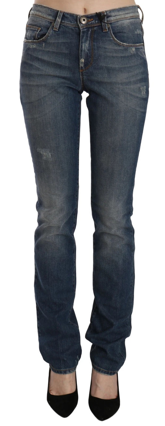 Ermanno Scervino Blue Washed Boot Cut Casual Denim Pants Jeans