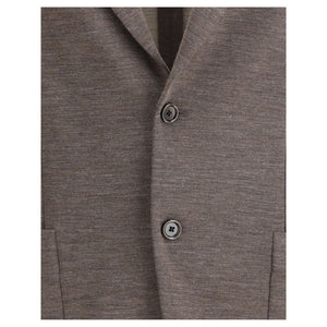 Lardini Brown Fleece Wool Blazer