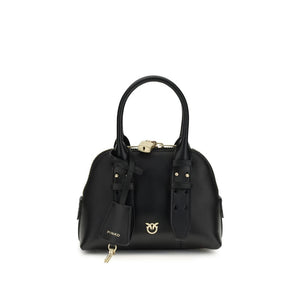 PINKO Black Calf Leather Bos Taurus Handbag