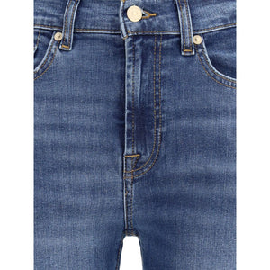 7FOR Blue Cotton Relaxed Fit Jeans
