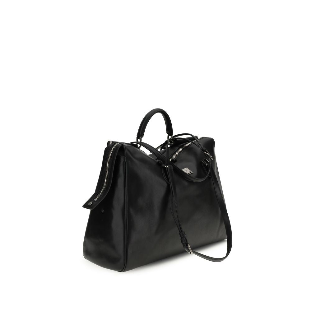 Dolce & Gabbana Black Calf Leather Bos Taurus Shoulder Bag