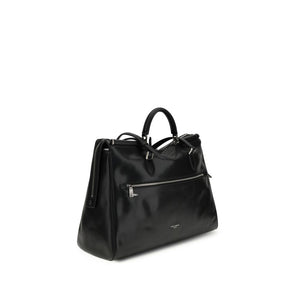 Dolce & Gabbana Black Calf Leather Bos Taurus Shoulder Bag