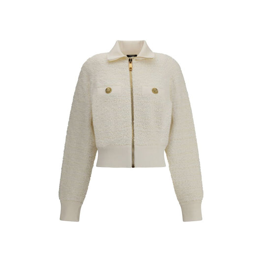 Balmain White Viscose Bomber