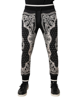 Dolce & Gabbana Black Cotton Bandana Jogger Sweatpants Pants