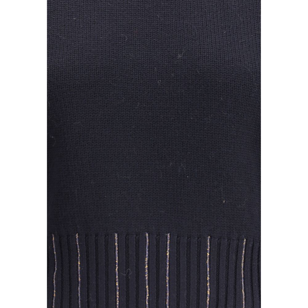 Fabiana Filippi Black Fleece Wool Sweater